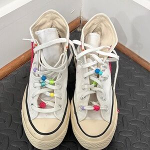 High-Top Converse Sneakers with Colorful Accents